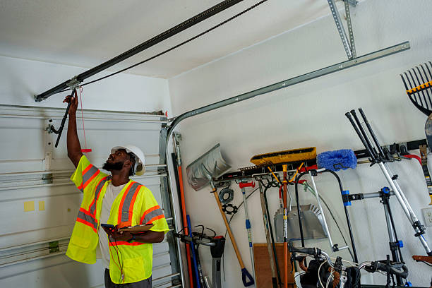 Professional Garage Door Panel Replacement technician working in Farmingdale, NY